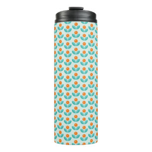 Scandinavian Style Geometric Orange Pattern Thermal Tumbler
