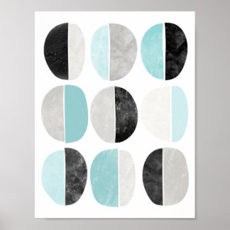Scandinavian style geometric poster print