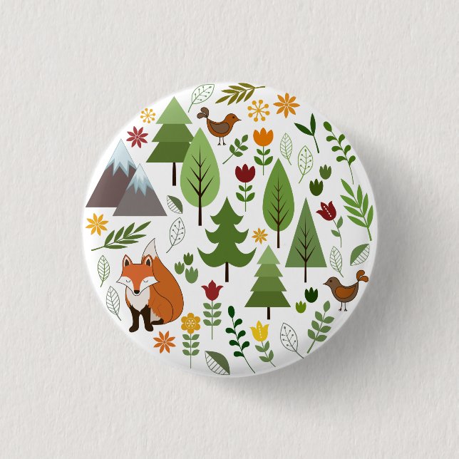 Scandinavian Style Illustrations Circle 3 Cm Round Badge (Front)