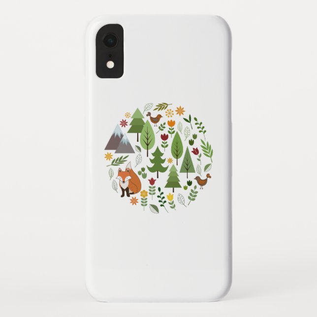Scandinavian Style Illustrations Circle Case-Mate iPhone Case (Back)