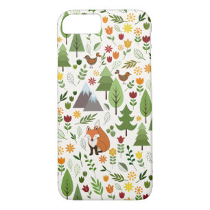 Scandinavian Style Illustrations on Cream Pattern iPhone 8/7 Case