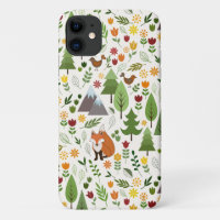 Scandinavian Style Illustrations on Cream Pattern
