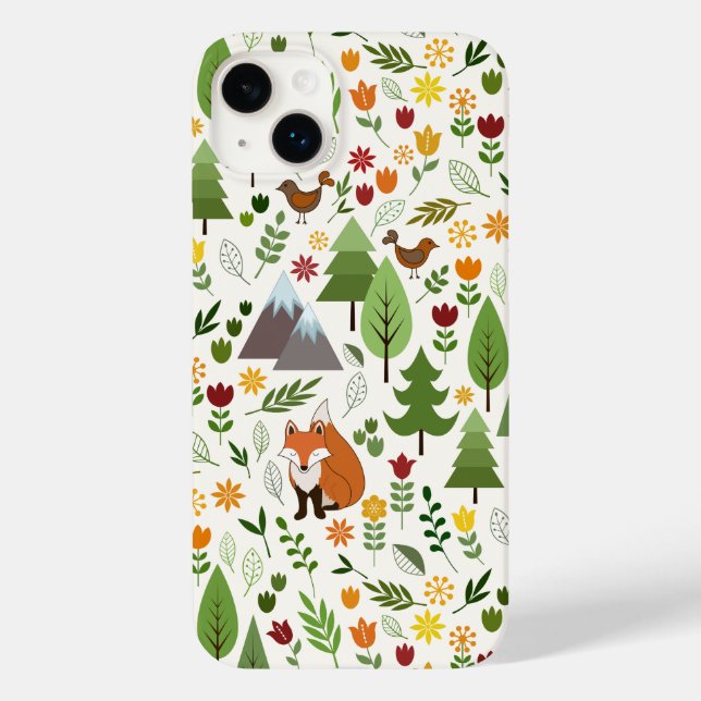 Scandinavian Style Illustrations on Cream Pattern Case-Mate iPhone Case (Back)