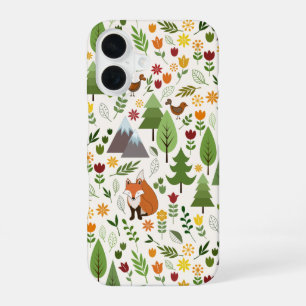 Scandinavian Style Illustrations on Cream Pattern iPhone 16 Case