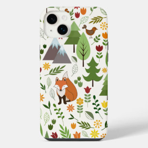 Scandinavian Style Illustrations on Crm Lg Pattern iPhone 14 Plus Case