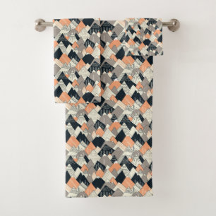 Scandinavian Style Mountain Pattern Bath Towel Set