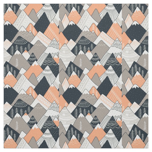Scandinavian Style Mountain Pattern Fabric (Swatch)