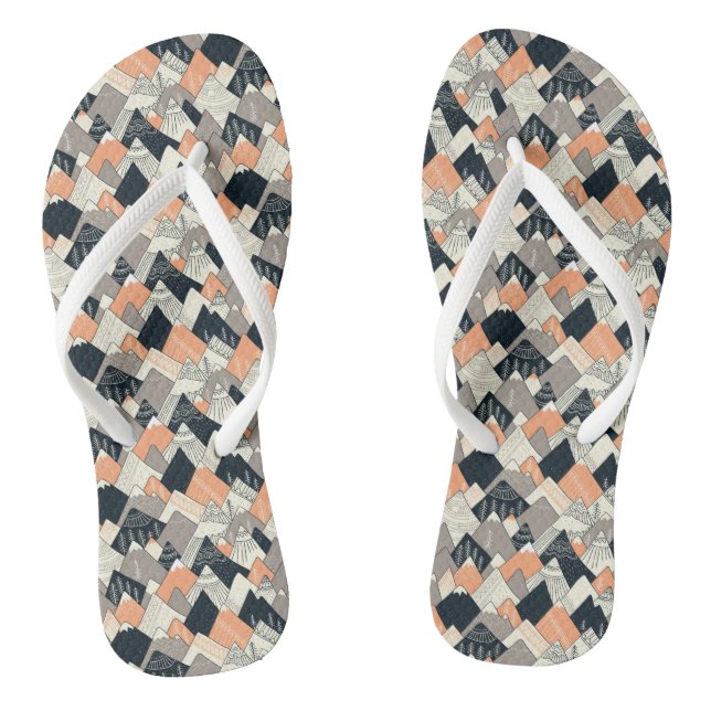 Scandinavian Style Mountain Pattern Thongs (Footbed)