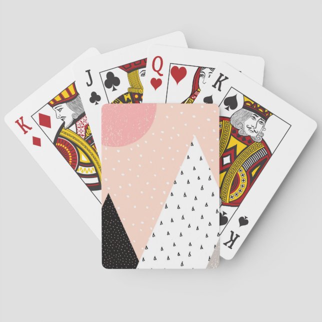 Scandinavian Style Mountain Peak Playing Cards (Back)