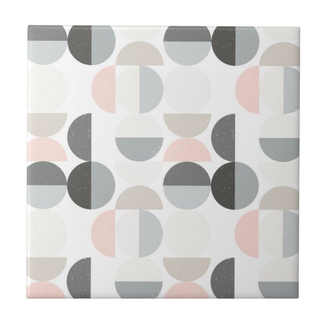 Scandinavian Style Semi-Circle Pattern Ceramic Tile (Front)