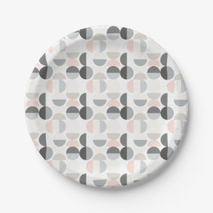 Scandinavian Style Semi-Circle Pattern Paper Plate