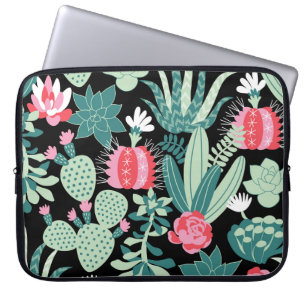 Scandinavian Style Succulents Seamless Pattern Laptop Sleeve