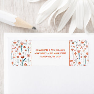 Scandinavian Summer Flowers Return Address Label