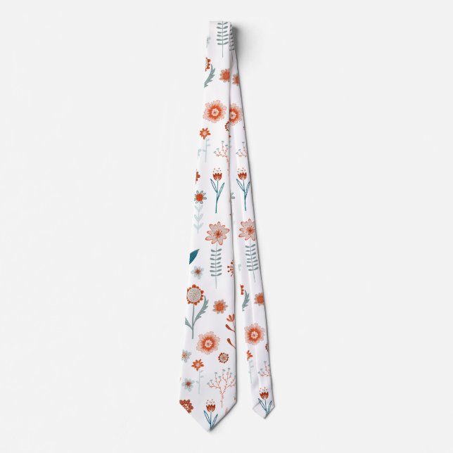 Scandinavian Summer Flowers Tie (Front)