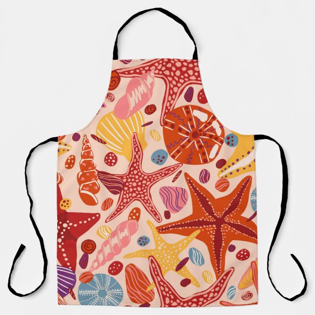 Scandinavian Summer Sea: Starfish Pattern Apron (Front)