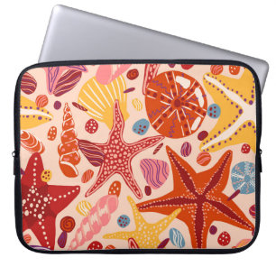 Scandinavian Summer Sea: Starfish Pattern Laptop Sleeve