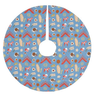Scandinavian/Swedish Jul Christmas pastries design Brushed Polyester Tree Skirt