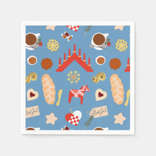 Scandinavian/Swedish Jul Christmas pastries design Napkin