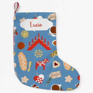Scandinavian/Swedish Jul Christmas pastries design Small Christmas Stocking