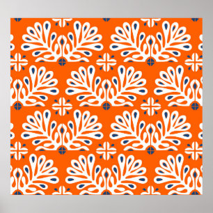 Scandinavian Tradition: Ethnic Floral Mosaic. Poster