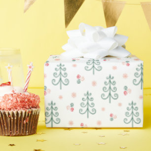 Scandinavian Tree Pattern Christmas Gift Wrapping Paper