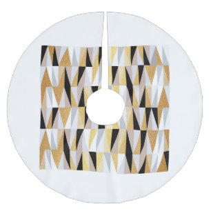 Scandinavian Triangles: Christmas Colour Pattern. Brushed Polyester Tree Skirt