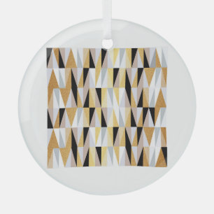 Scandinavian Triangles: Christmas Colour Pattern. Glass Tree Decoration