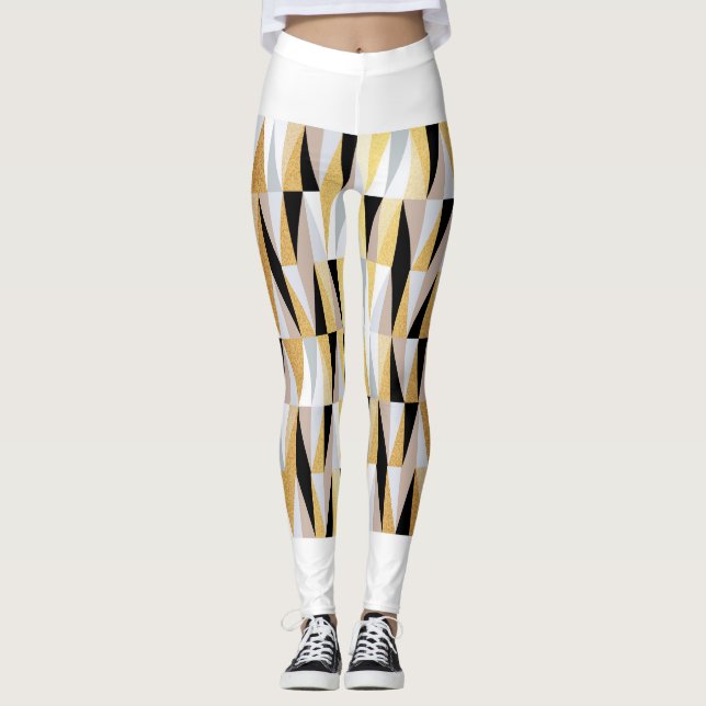 Scandinavian Triangles: Christmas Colour Pattern. Leggings (Front)