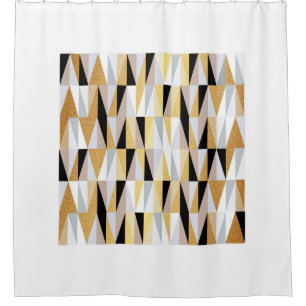 Scandinavian Triangles: Christmas Colour Pattern. Shower Curtain