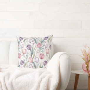 Scandinavian Tulip Floral Pattern Cushion