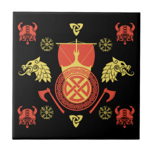 Scandinavian Viking Norsemen Home Decor Ceramic Tile