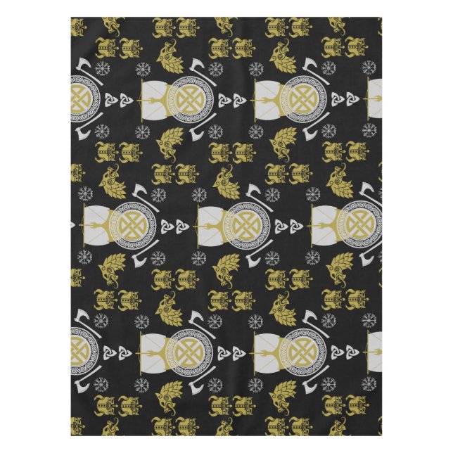 Scandinavian Viking Norsemen Home Decor Tablecloth (Front)