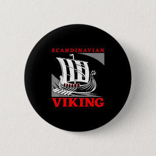 Scandinavian Viking Ship Dragon Boat Drakkar Thor 6 Cm Round Badge