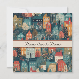 Scandinavian Village Illustration Home Swede Home
