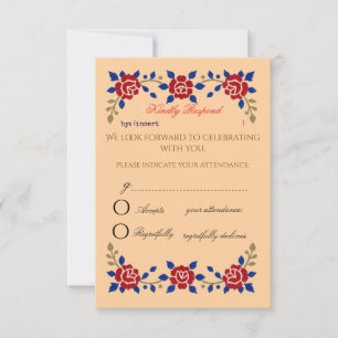 Scandinavian Wedding Response Card Floral Nordic 
