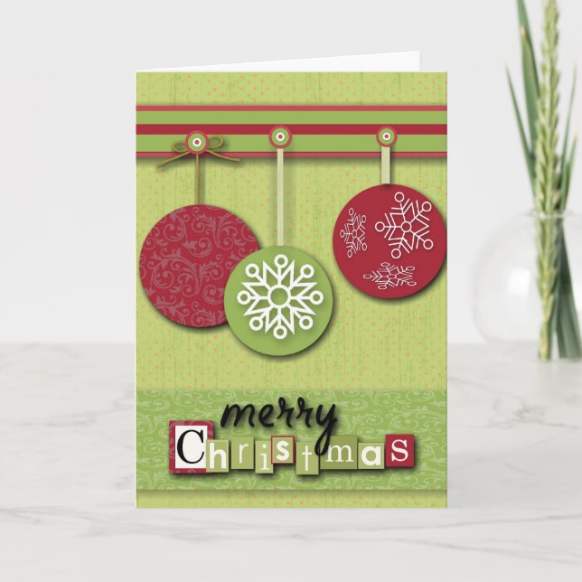 scandinavian Westsern Country Primitive Christmas Holiday Card (Front)