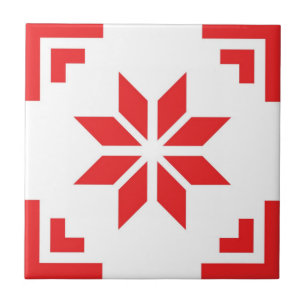 Scandinavian White Red Geometric Tiles