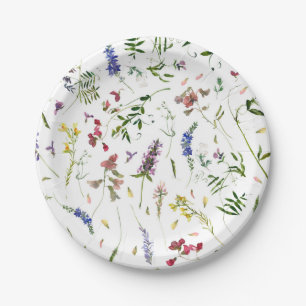 Scandinavian Wildflowers Meadow Paper Plate