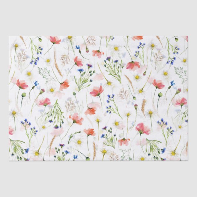 Scandinavian Wildflowers Meadow Tissue Paper (Front)