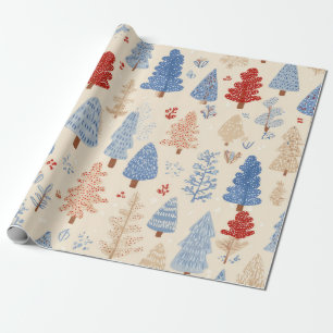 Scandinavian Winter Forest Pattern (1) Wrapping Paper