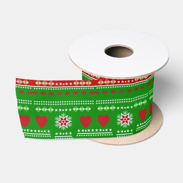 Scandinavian Winter Scene Satin Ribbon (Spool)