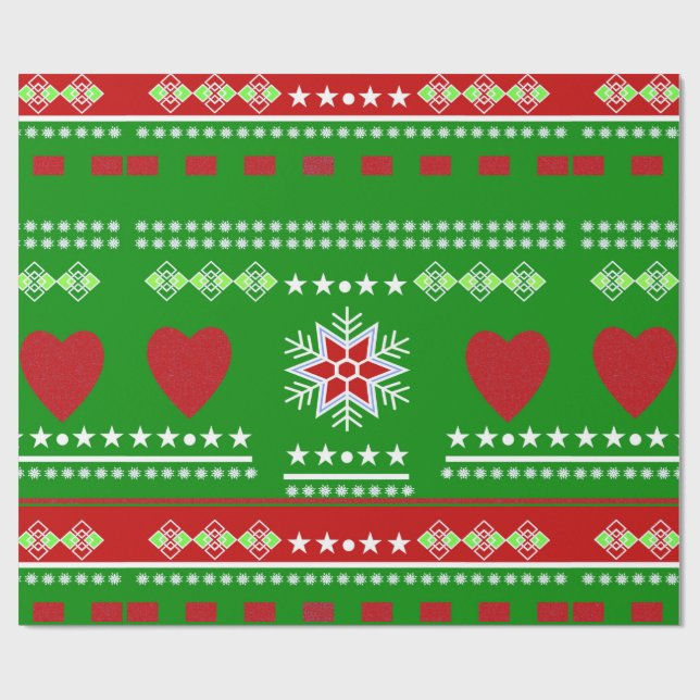 Scandinavian Winter Scene Wrapping Paper (Flat)