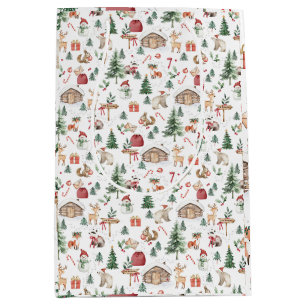 Scandinavian Winter wonderland woodland Christmas Medium Gift Bag