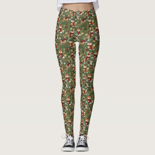 Scandinavian Woodland Christmas Pattern Leggings