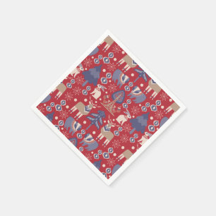 Scandinavian Woodland Nordic Christmas Napkin