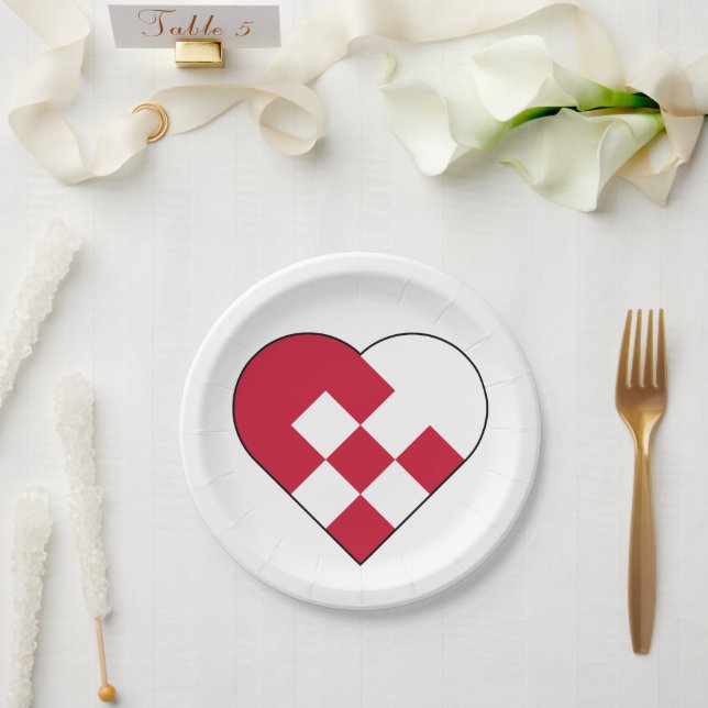 Scandinavian Yule Hear Paper Plate (Wedding)