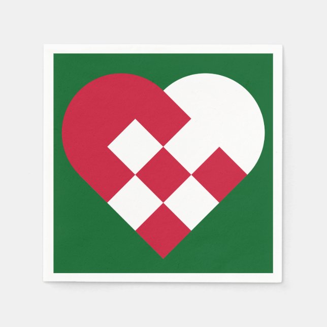 Scandinavian Yule Heart Napkin (Front)