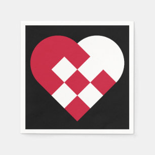 Scandinavian Yule Heart Napkin