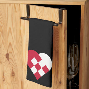 Scandinavian Yule Heart  Tea Towel