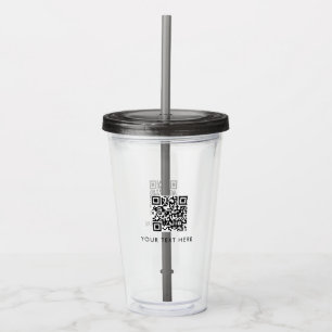 Scannable Business Website QR Code Advertising Acrylic Tumbler
